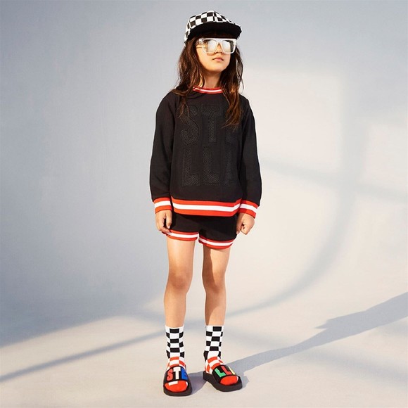 STELLA MCCARTNEY KIDS BLACK STELLA MESH SWEATSHIRT 10 yr - Picture 2 of 11